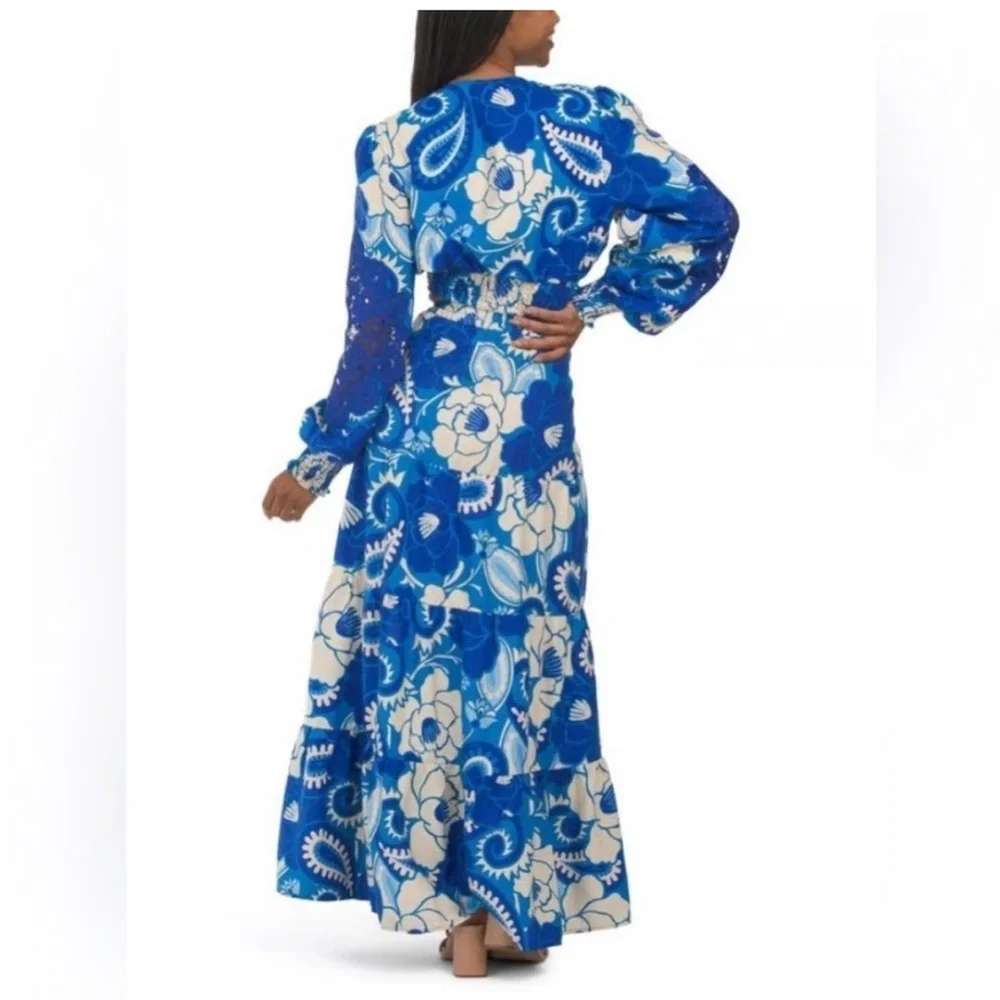 House of Harlow 1960 Blue and White Floral Maxi Skirt set - Picture 2 of 4